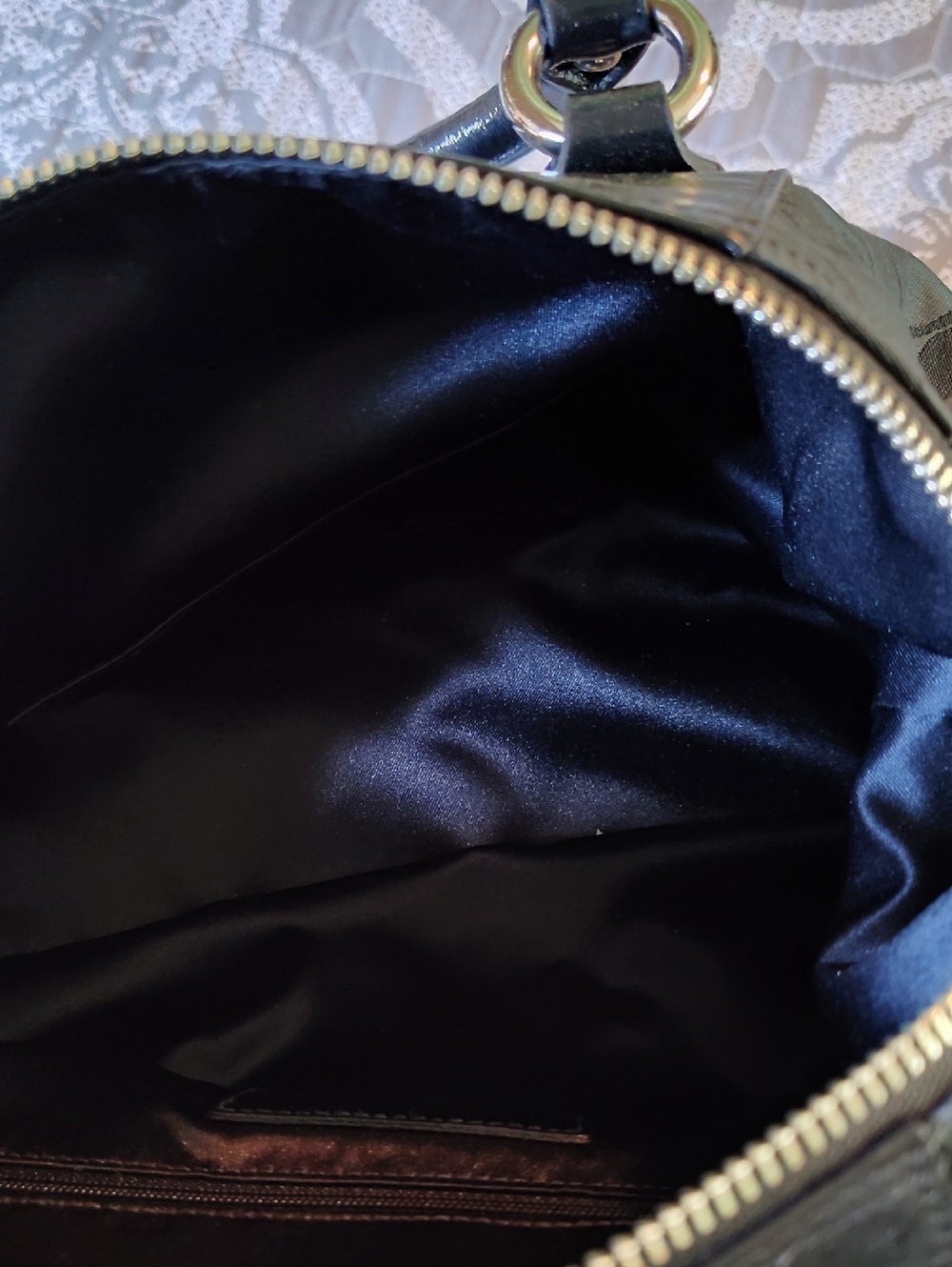 Coach Black Signature Pattern with Patent Trim And Silver Hardware - Picture 7 of 8